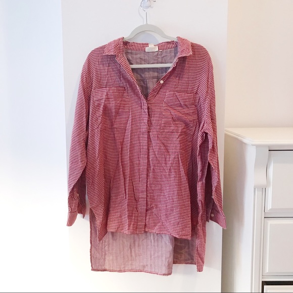 DKNY Red Checkered Button Down - Picture 2 of 6